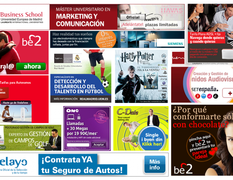 diseño, animación y produccion de banners para campañas de display sem en html5, flash y Richmedia