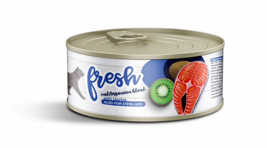 diseño de la etiqueta para las latas de alimentacion húmeda para gatos fresh agencia de diseño de envases y empaques
